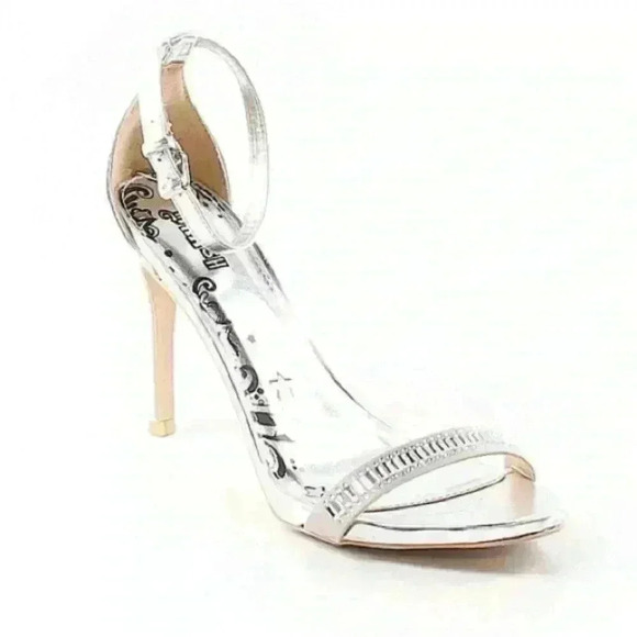 Brash Silver Open Toe Lattice Heeled Sandals - Picture 1 of 16